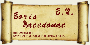Boris Macedonac vizit kartica